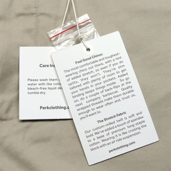 Perk Pants Mens 42 x 32 Light Khaki Beige Feel Good Chinos Slim Fit Stretch NWT - Picture 3 of 8